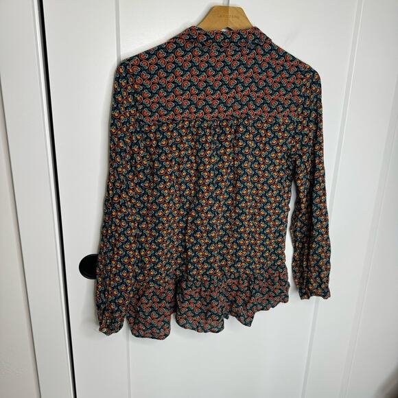 Anthropologie Maeve Jamie Flounced Floral Print Peasant Blouse Top Size 2 - Picture 6 of 6